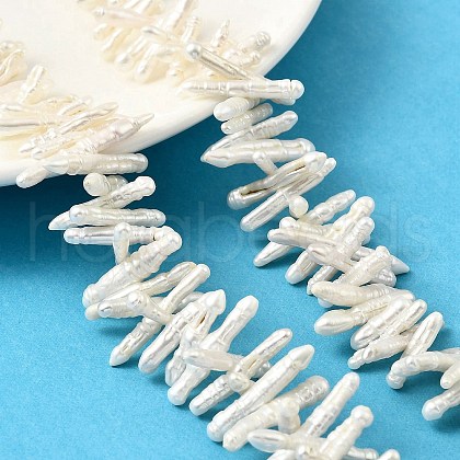 Natural Baroque Keshi Pearl Beads Strands PEAR-B004-03A-01A-1