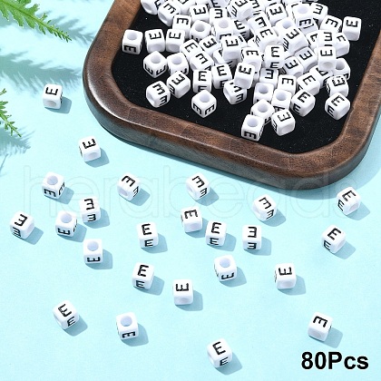 Acrylic Horizontal Hole Letter Beads OACR-YW0002-08E-1
