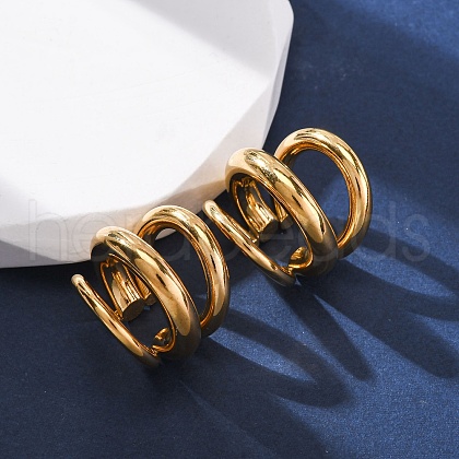 Triple C-Shaped 304 Stainless Steel Cuff Earrings EJEW-A131-04D-G-1