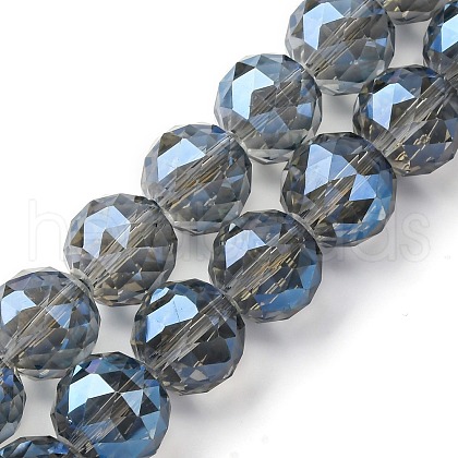 Transparent Electroplate Glass Beads Strands EGLA-N002-34E-F04-1