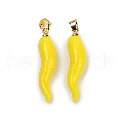 Handmade Lampwork with Brass Pendants KK-Q095-02B-03-1