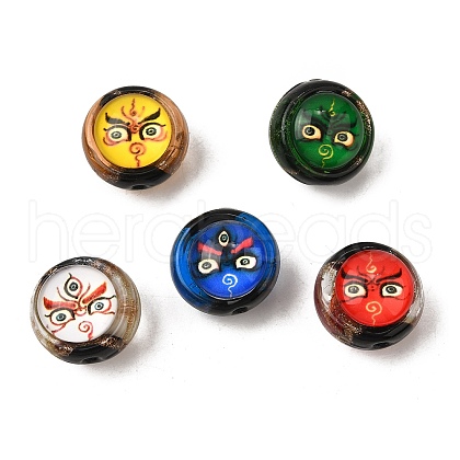 Handmade Gold Sand Lampwork Beads LAMP-S079-05-1
