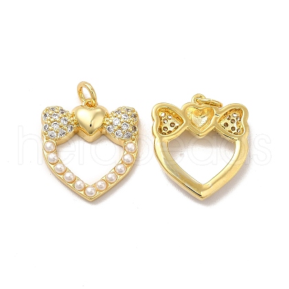 Rack Plating Brass Micro Pave Clear Cubic Zirconia Pendants KK-A177-26G-1