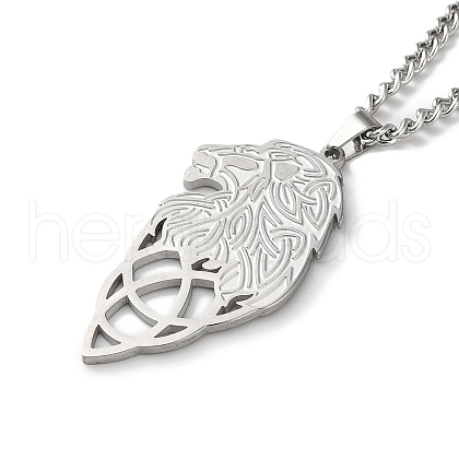 Non-Tarnish 304 Stainless Steel Pendant Necklaces NJEW-C017-02P-1