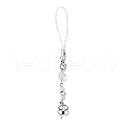 Tibetan Style Alloy with Glass Mobile Straps HJEW-JM02312-1