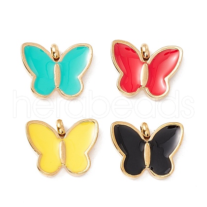 PVD Vacuum Plating 304 Stainless Steel Enamel Pendants STAS-G255-18G-1