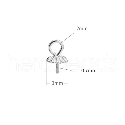Anti-Tarnish Rhodium Plated 925 Sterling Silver Cup Peg Bails PW-WG49595-01-1