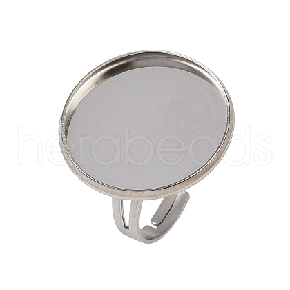304 Stainless Steel Cuff Ring Components STAS-D372-06P-08-1