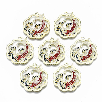 Chinese Style Alloy Pendants X-RESI-R431-13-RS-1