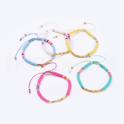 Adjustable Braided Bead Bracelets BJEW-JB05098-1