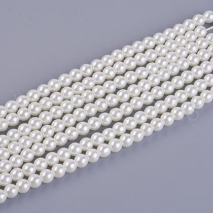 Eco-Friendly Dyed Glass Pearl Bead Strands X-HY-A008-6mm-RB002-1