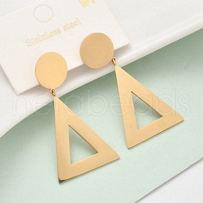 304 Stainless Steel Dangle Stud Earrings EJEW-Z098-15G-1