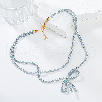 Acrylic Double Layer Necklaces NJEW-K384-07-1