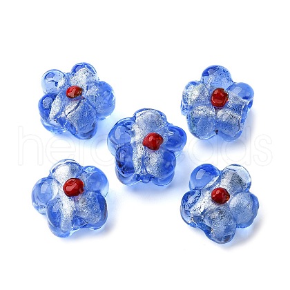 Handmade Silver Foil Glass Lampwork Beads FOIL-T001-02I-1