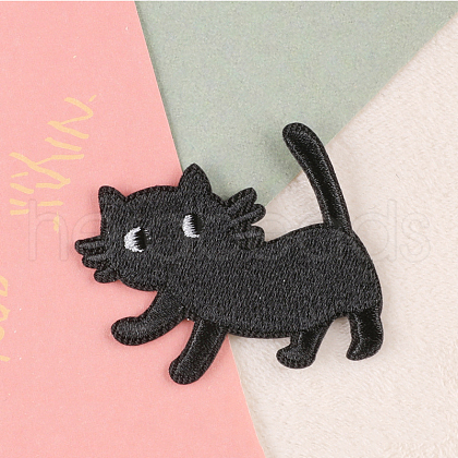 Cat Shape Computerized Embroidery Cloth Iron on/Sew on Patches DIAM-PW0015-10E-1