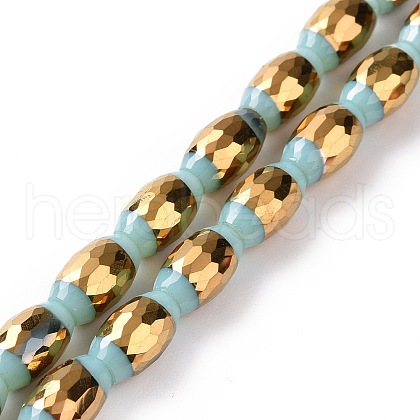 Electroplated Glass Beads Strands GLAA-P003-D05-1