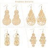 ANATTASOUL 4 Pairs 4 Style Alloy Cluster Dangle Earrings EJEW-AN0004-25-3