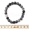 Natural Tourmaline Round Beaded Stretch Bracelets for Men Women BJEW-G743-01B-5
