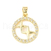 Brass Micro Pave Cubic Zirconia Pendants KK-D357-16G-G-1