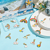 15Pcs Rainbow Alloy Enamel Badge Reel Pendant Decoration HJEW-DR00047-4