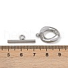 Oval 304 Stainless Steel Toggle Clasps STAS-L022-537P-3