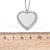 304 Stainless Steel Micro Pave Cubic Zirconia Pendant Necklaces for Women NJEW-Z065-08P-04-5