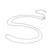 Anti-Tarnish Rhodium Plated 925 Sterling Silver Flat Cable Chain Necklace X-NJEW-A011-01A-P-2