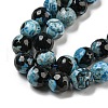 Faceted Round Dyed Natural Fire Crackle Agate Beads Strands G-D769-8mm-04-3