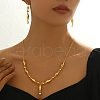 Brass Bicone Earrings & Necklaces Sets for Women DW6248-4
