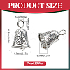 SUNNYCLUE 30Pcs Tibetan Style Alloy Bell Pendants FIND-SC0008-14-2