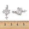 Brass Micro Pave Clear Cubic Zirconia Pendants KK-G490-01P-3