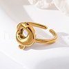 304 Stainless Steel Open Cuff Rings for Women RJEW-M060-01G-17-3