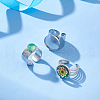Unicraftale 3Pcs 3 Styles 304 Stainless Steel Open Cuff Finger Ring Cabochon Settings STAS-UN0059-66P-2