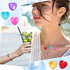 AHADERMAKER 80Pcs 8 Colors Spray Painted Freshwater Shell Heart Charms SHEL-GA0001-09-6