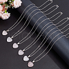 Beebeecraft 10Pcs Natural Rose Quartz Geometry Pendant Necklace NJEW-BBC0001-17-4