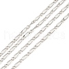 Anti-Tarnish Rhodium Plated 925 Sterling Silver Figaro Chains STER-F052-15P-1