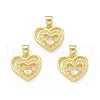 Rack Plating Brass Micro Pave Clear Cubic Zirconia Charms KK-C011-06G-3