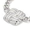 Non-Tarnish 304 Stainless Steel Cuban Link Chain Square Link Bracelets for Women BJEW-C071-06P-2