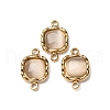 304 Stainless Steel Pave Cat Eye Square Connector Charms STAS-L022-524G-1