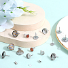 SOFPLATE 80Pcs 4 Style Flat Round 304 Stainless Steel Earring Settings STAS-SP0001-60-4