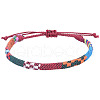 Adjustable Bohemian Style Cotton & Linen Cord Braided Bracelets for Friendship OB0004-24-1