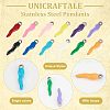 Unicraftale 12Pcs 12 Colors Ion Plating(IP) 304 Stainless Steel Pendants STAS-UN0032-93-4