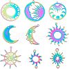 SUPERFINDINGS 9Pcs 9 Style Ion Plating(IP) 201 Stainless Steel Links & Pendants FIND-FH0002-86-1