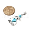 7Pcs Angel Synthetic Turquoise Pendant Decorations HJEW-JM03461-3