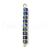 Natural Lapis Lazuli & Electroplated Synthetic Non-magnetic Hematite Heishi Connector Charms PALLOY-JF03291-04-1