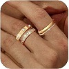 3Pcs 3 Styles Zinc Alloy Micro Pave Clear Cubic Zirconia Finger Rings FS-WG142C0-03-1