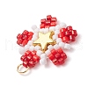 Glass Seed Beaded Star Pendants PALLOY-MZ00641-01-4