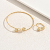 Stainless Steel Round Cuff Bangle & Rings Sets for Women XN0505-5