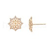 Brass Micro Pave Clear Cubic Zirconia Stud Earring Findings KK-S364-131-3