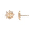 Brass Micro Pave Clear Cubic Zirconia Stud Earring Findings KK-S364-131-3